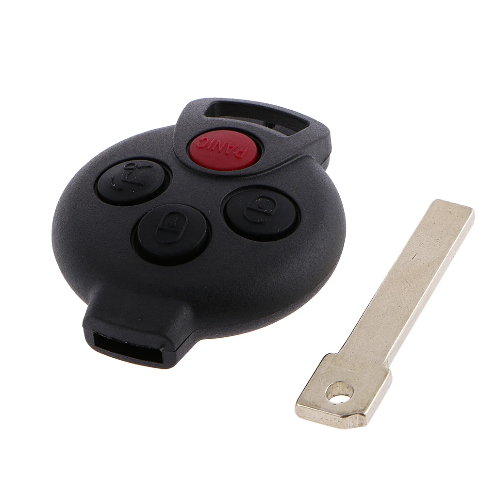 

Car 4 Button Remote Key Fob Case With Blade for Smart Fortwo