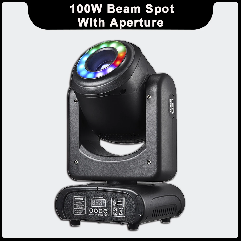 YUER 100W LED Beam Spot Moving Head Light With Aperture Prism Effect DMX512 For DJ Disco Party Christmas Lighting Stage Effect