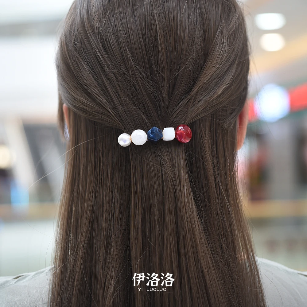 Fashion women headwear cute hair clips for girls small hair barrettes beads vintage hair accessories for women