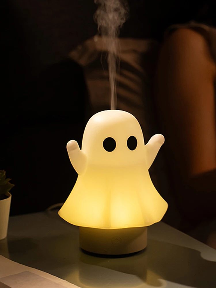 

for Halloween Gift Home Office Cute Ghost Air Humidifier with 7 Colors Light Cool Mist Humidifier Air Diffuser Humidifier
