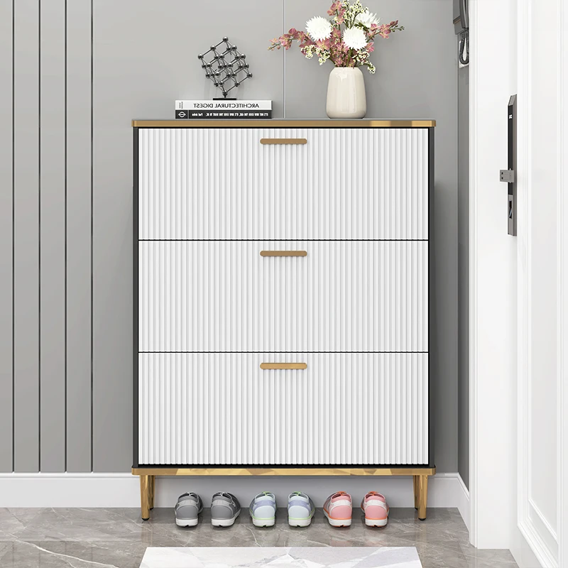 

Nordic Light Luxury Ultra-thin Solid Wood Clothings Drawer Type Storage Shoes Closed Cabinet Entrance Hall Household Furniture