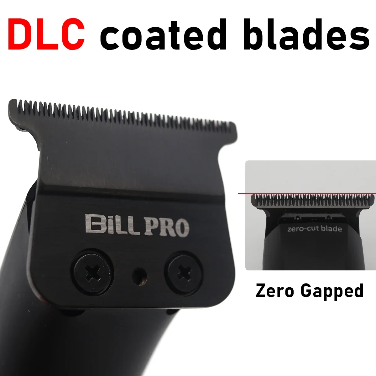 BillPRO BL-931 Trimmer for Men DLC T-Blade Zero Gapped Cordless USB Ceramic Blade Finishing Machine Professional Hair Clipper