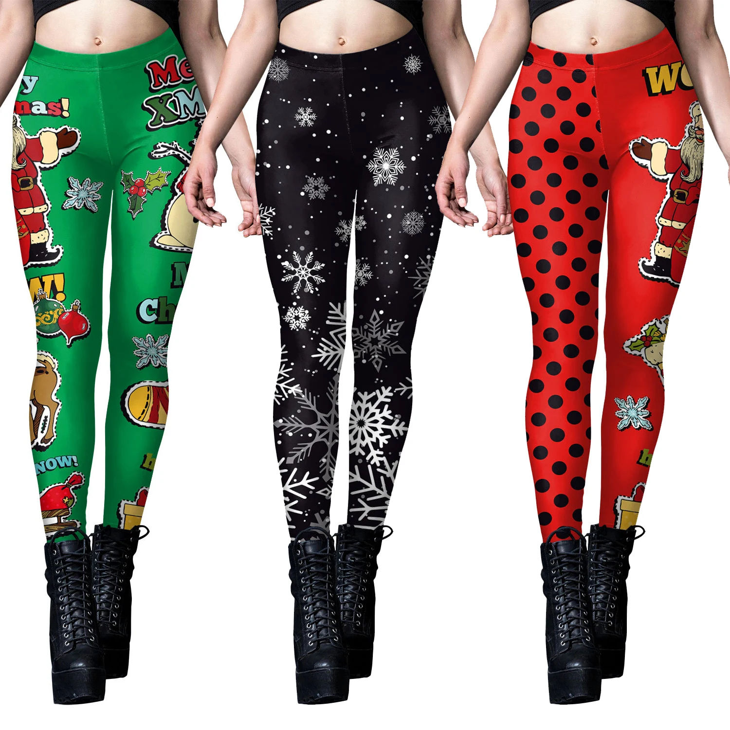 

Christmas Sport Leggings Women's High Waisted Workout Christmas Seamless Leggins Printed Fitness Leggings Party Cosplay Costume