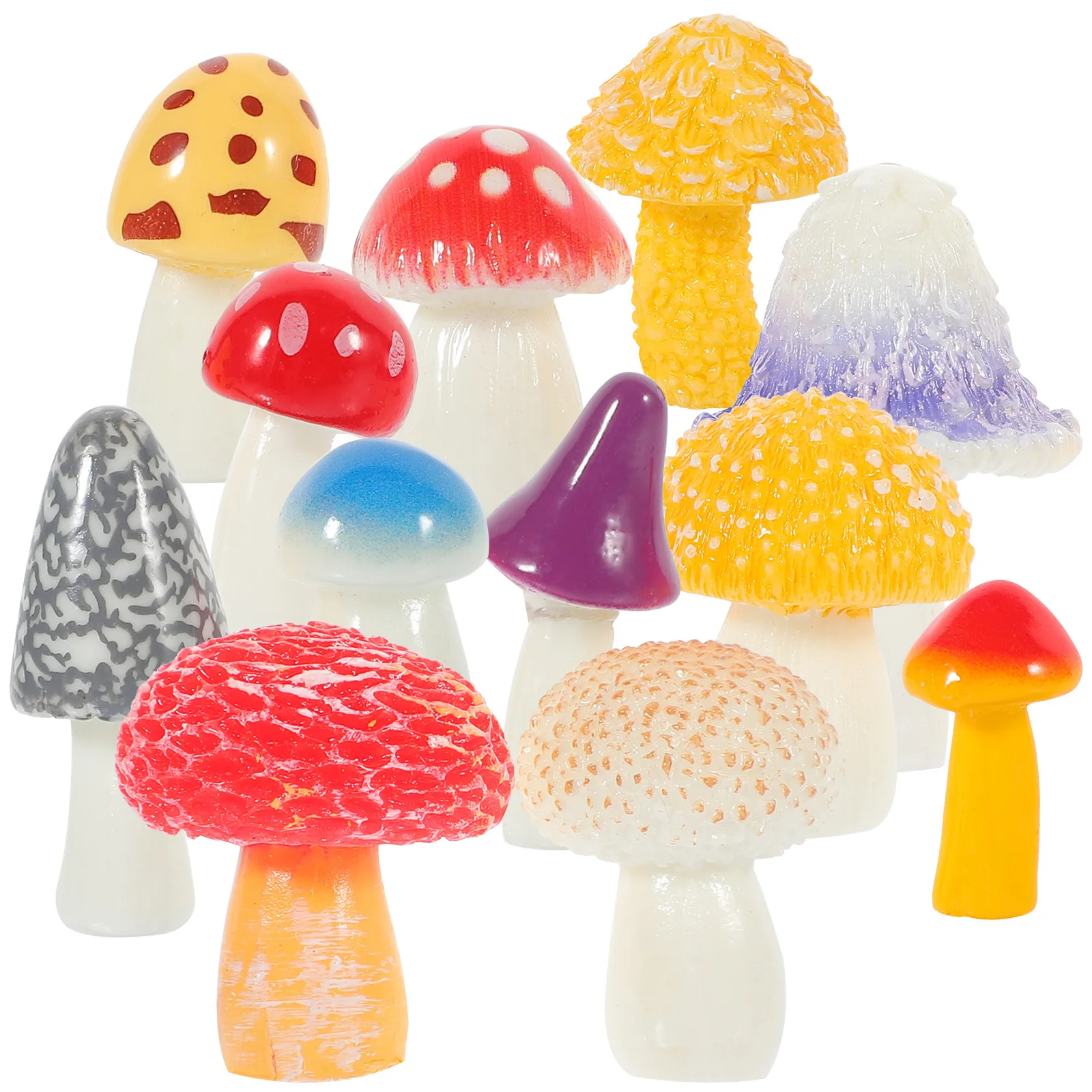 12 stuks miniatuur hars paddestoel decor voor micro landschap tuin bonsai terrarium plank display huis kamer decoratie