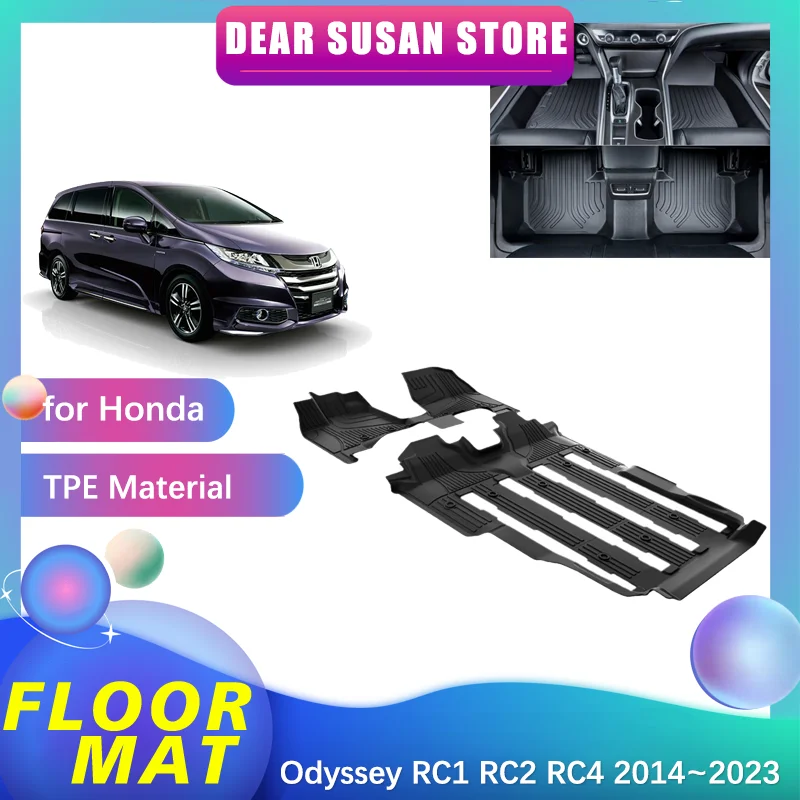 Car Floor Mat for Honda Odyssey RC1 RC2 RC4 2014~2023 2015 Waterproof Interior Foot TPE Liner Carpet Pad Custom Cover Accessorie