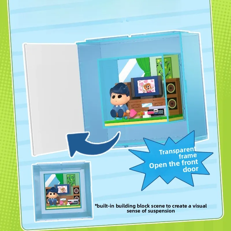 New Crayon Shin-chan Friends Daily Life Cool Magnetic Levitating Puzzle Stacking Blind Box Building Blocks Birthday Gift