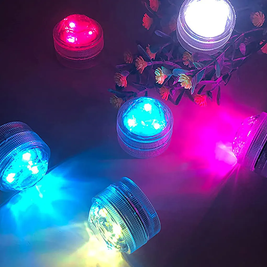 Wireless LED Light Remote Control Auto with Battery Colorful Luminous Lamp Fish Tank Aquarium Decoration 4 lights