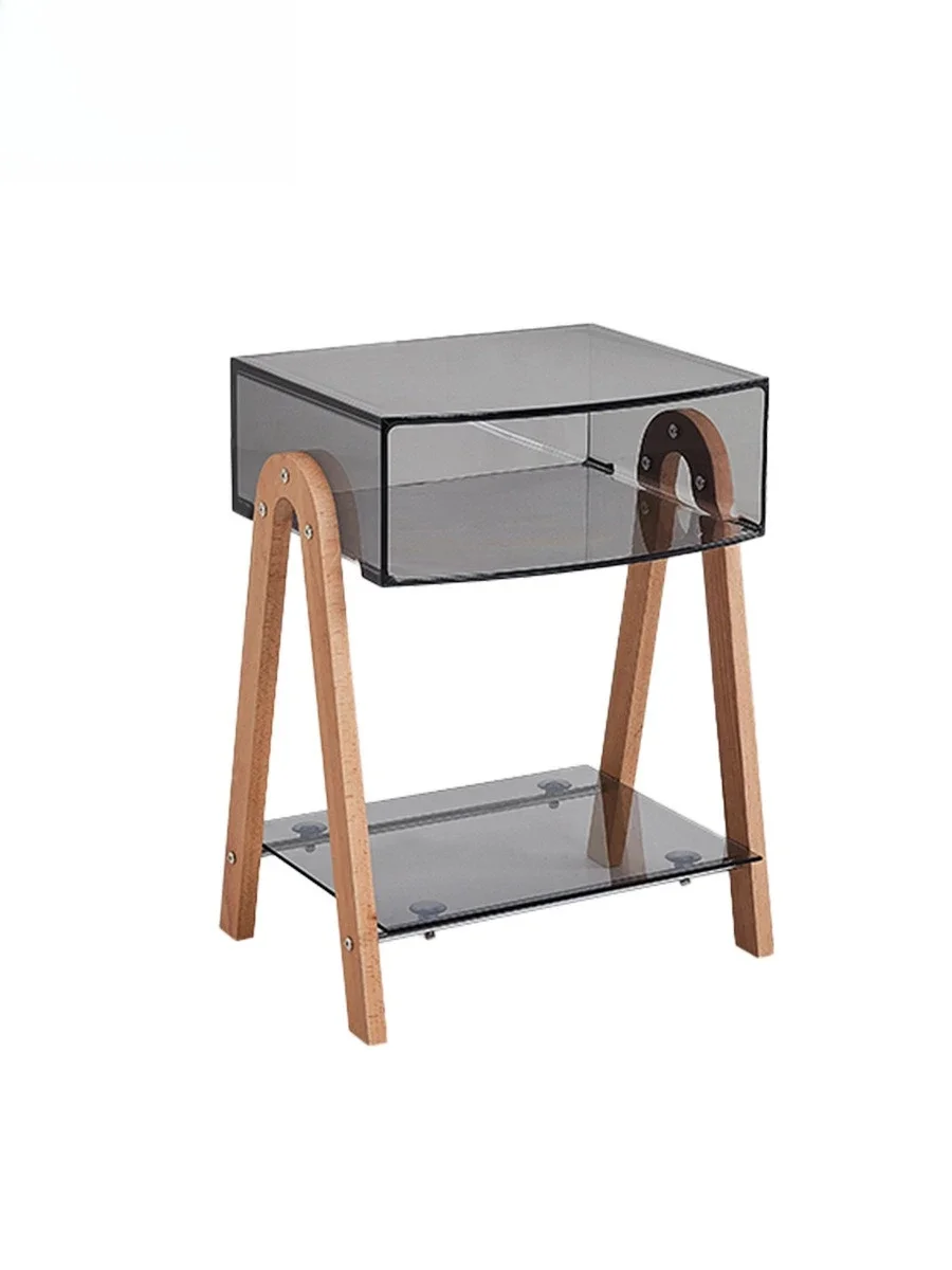 

Acrylic side table modern small coffee table sofa side cabinet storage light luxury bedside table new