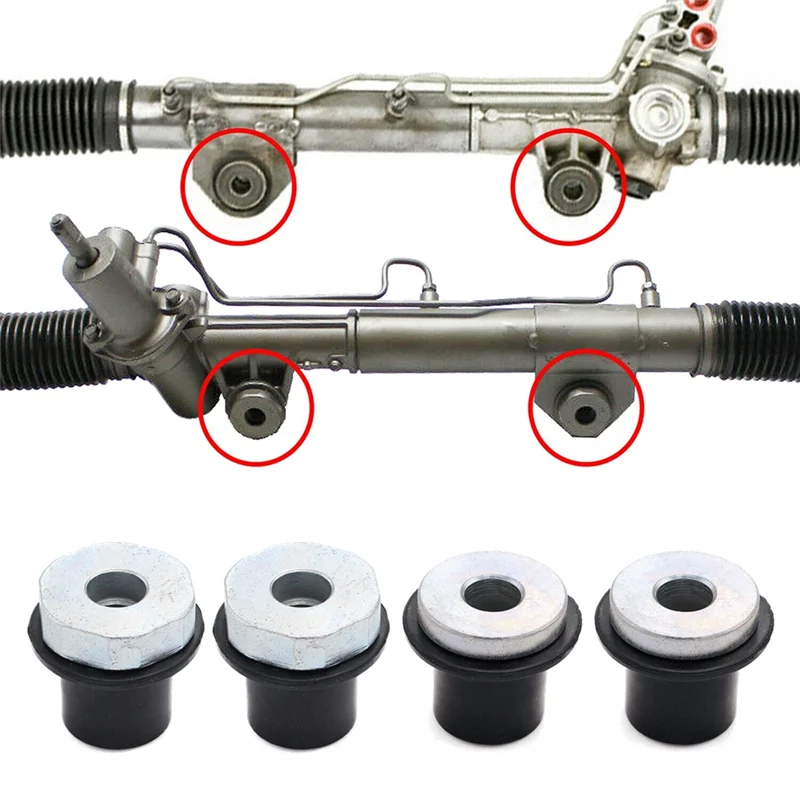 4-teiliges Lenkgetriebe- und Ritzelbuchsen-Montagebuchsen-Set für Dodge Ram 1500 2000–2012 52106728AC 52113031AD