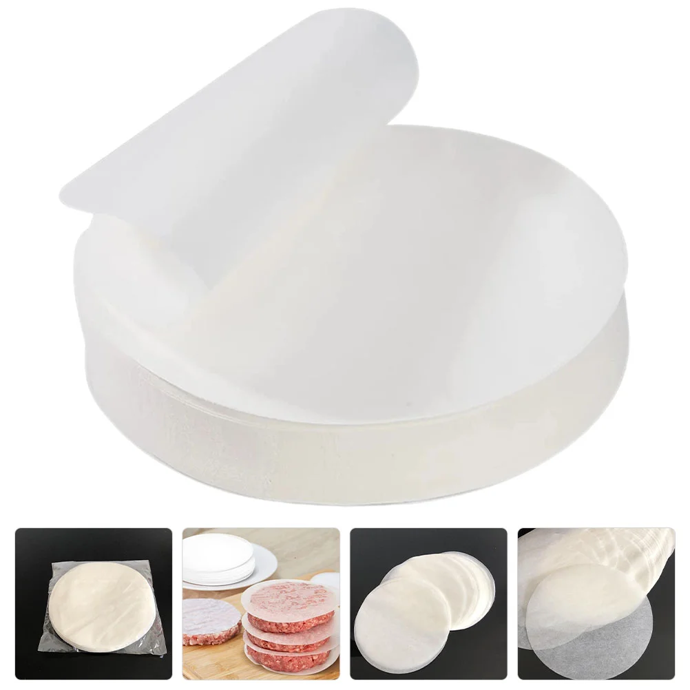 200 Pcs Baking Paper Buns Hamburger Patty Maker Manual Press Burgers Non-stick Parchment Daily Use Barbecue