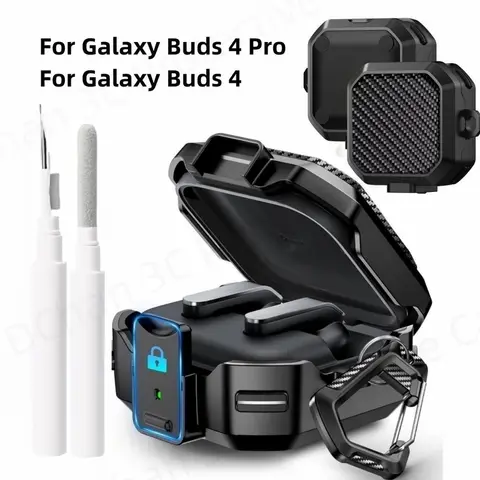 Magnetic Lock Case for Samsung Galaxy Buds 4 Pro /Buds 4 Case [Compatible with MagSafe] Non-Slip Cover For Buzz4 Pro Cleaner Kit