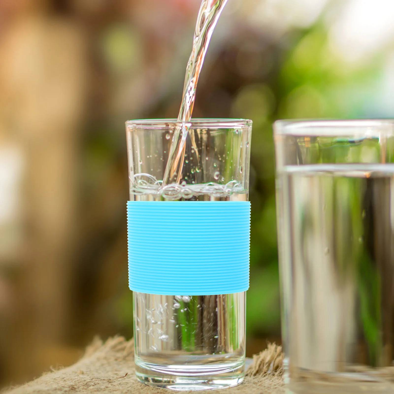 Funda de silicona para botella, Protector de taza antiescaldaduras con aislamiento térmico, regalo multiusos, seguro, duradero, sin olor, textura fina, 5 uds.