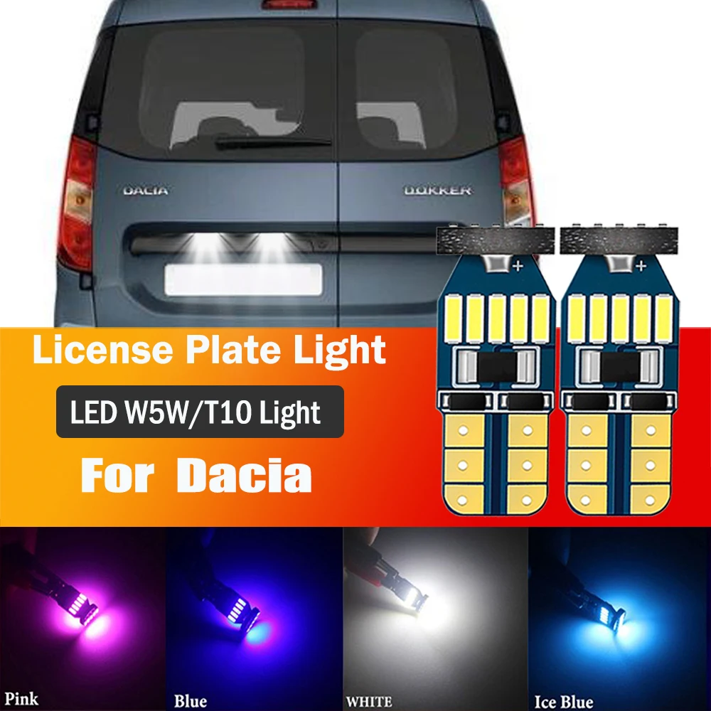 

2PCS LED License Plate Light bulb W5W T10 CANbus For Dacia Dokker Accessories 2012 2013 2014 2015 2016 2017 2018