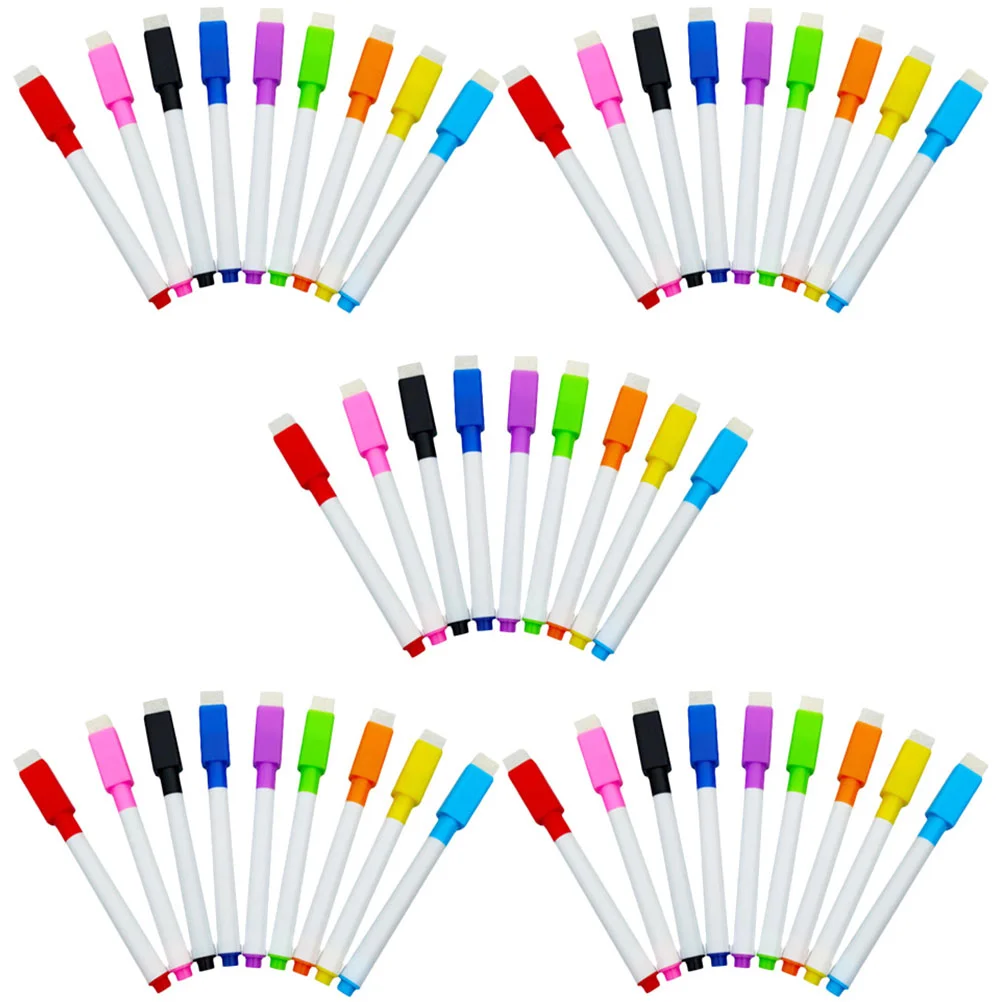 

90 Pcs Wipe Marking Pen with Brush Whiteboard for Kids Office Stationery Writing Marker Erase Erasable Fine Tip School