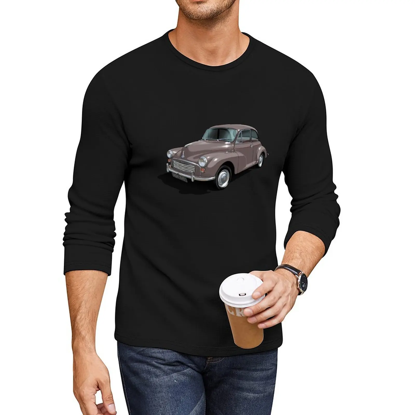 Morris Minor in rose taupe Long T-Shirt anime customized t shirts oversized t shirts kawaii clothes plain t shirts men