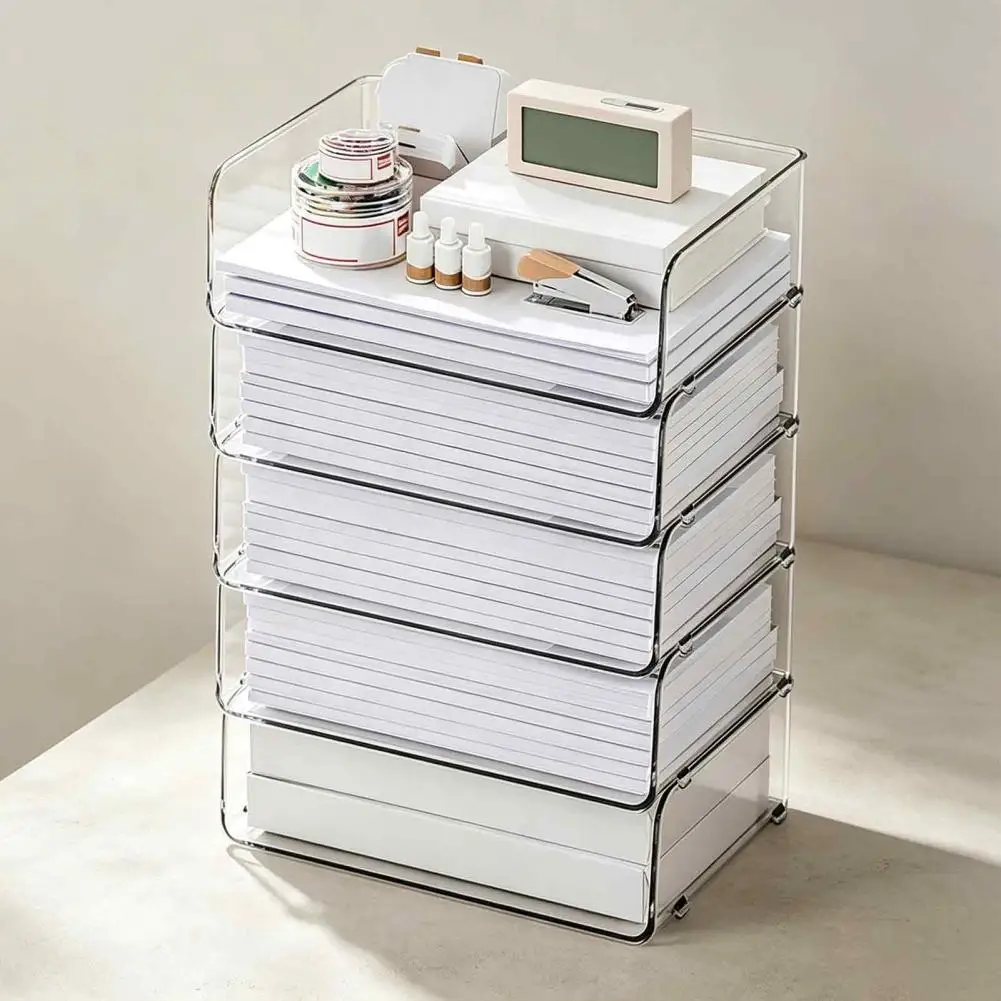 Stackable Desk Drawer Organizer Office Supplies Organizer Acrylic Paper Organizer Letter Tray for Documents for Kitchen