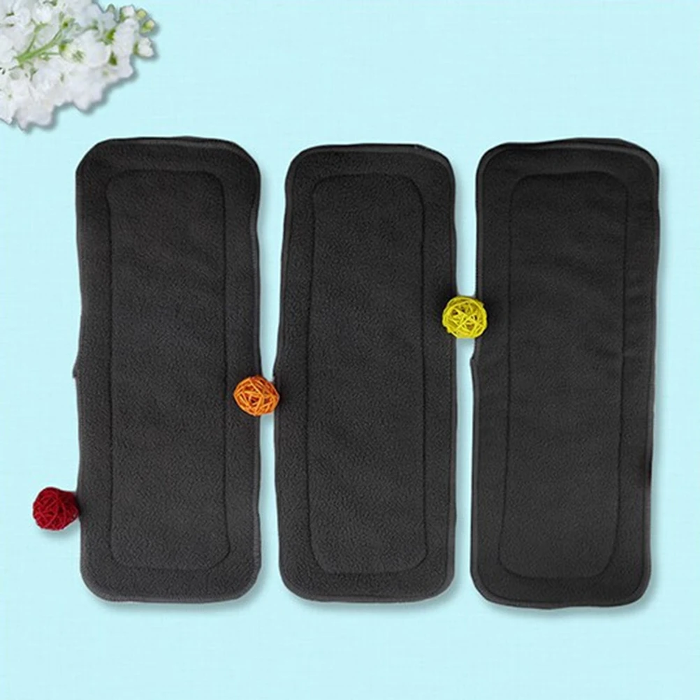 

6pcs Bamboo Charcoal Fiber Diaper Absorbent Cloth Baby Newborn Reusable Washable Cloth Diapers Liners Inserts