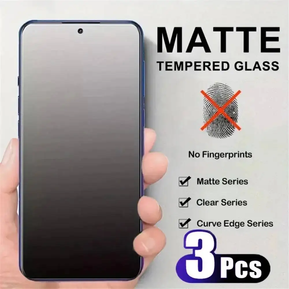 

3Pcs Matte Tempered For Xiaomi 15 14 14T 13T 12T Poco F3 F5 F6 X6 Redmi Note 12 13 Pro HD Full Protector Glass Film