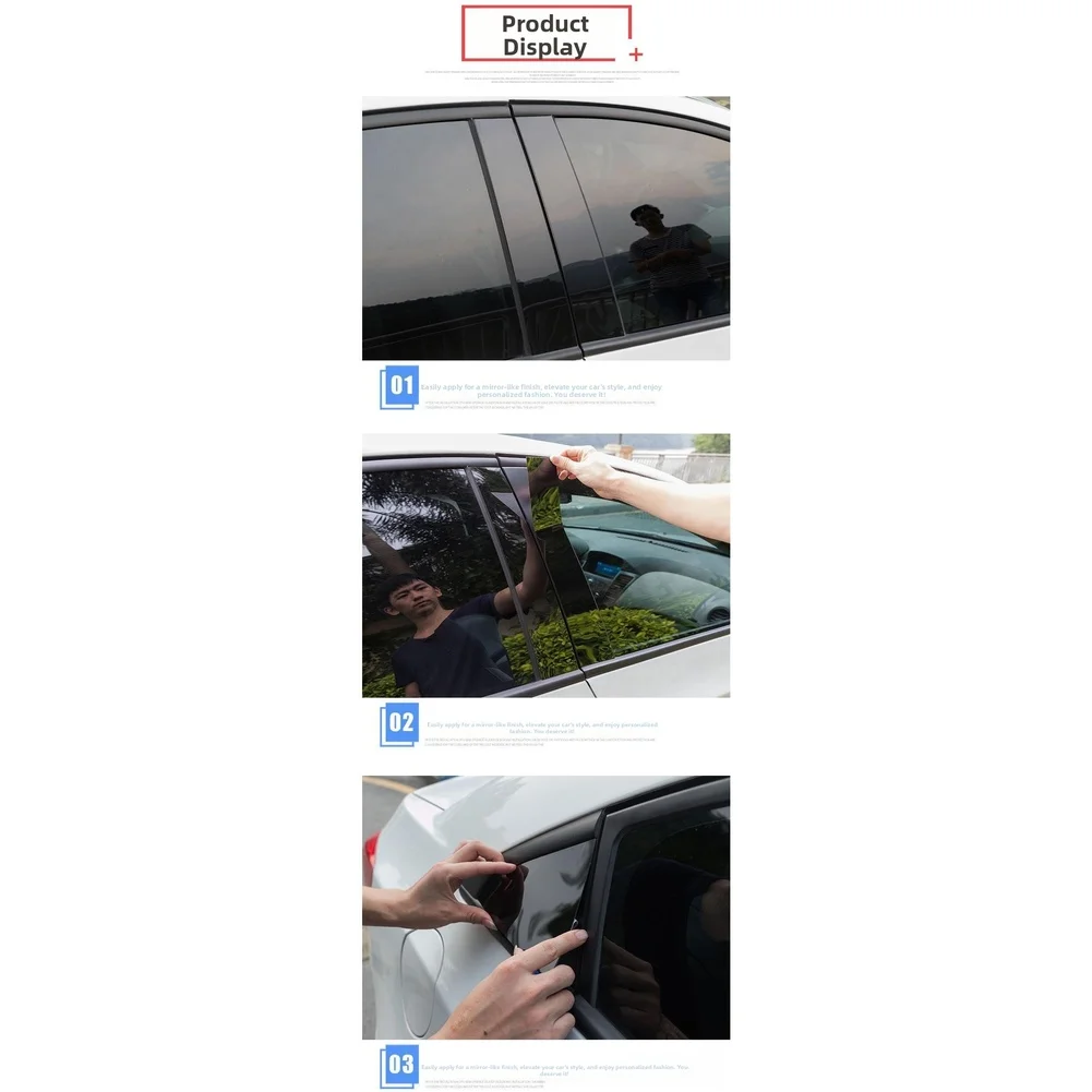 For Daily Driving Protection Gloss Black Window Trim Strip Gloss Black Trim Weather Resistant Design Waterproof Protection