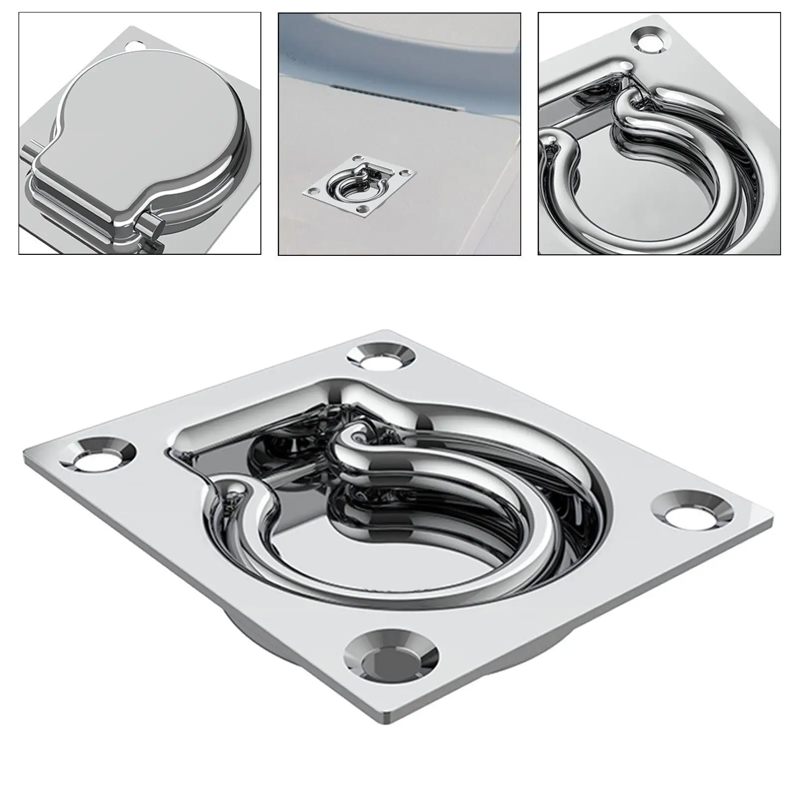 Recessed Tie Down Ring Ring Hook Tie Down Anchor Floor Rope Tie-down Flush Lifting Ring Pull for Yacht Vehicles Cabinet Locker