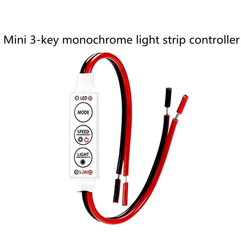 LED RF remote control DC5-24V controller LED mini 3-button monochrome light strip controller SMD5050 non independent color