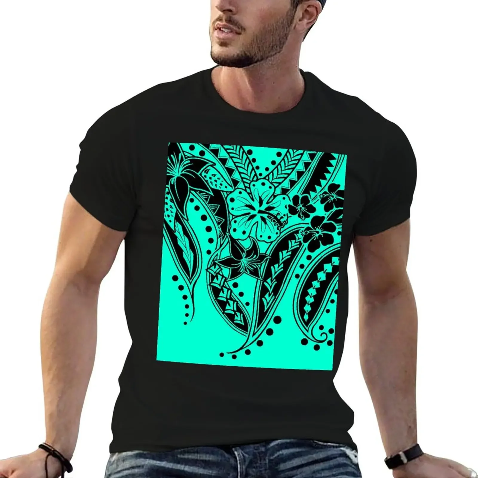 

Vintage Hawaiian Tribal Orchid T-Shirt oversized t shirt quick-drying plus sizes mens graphic t-shirts pack