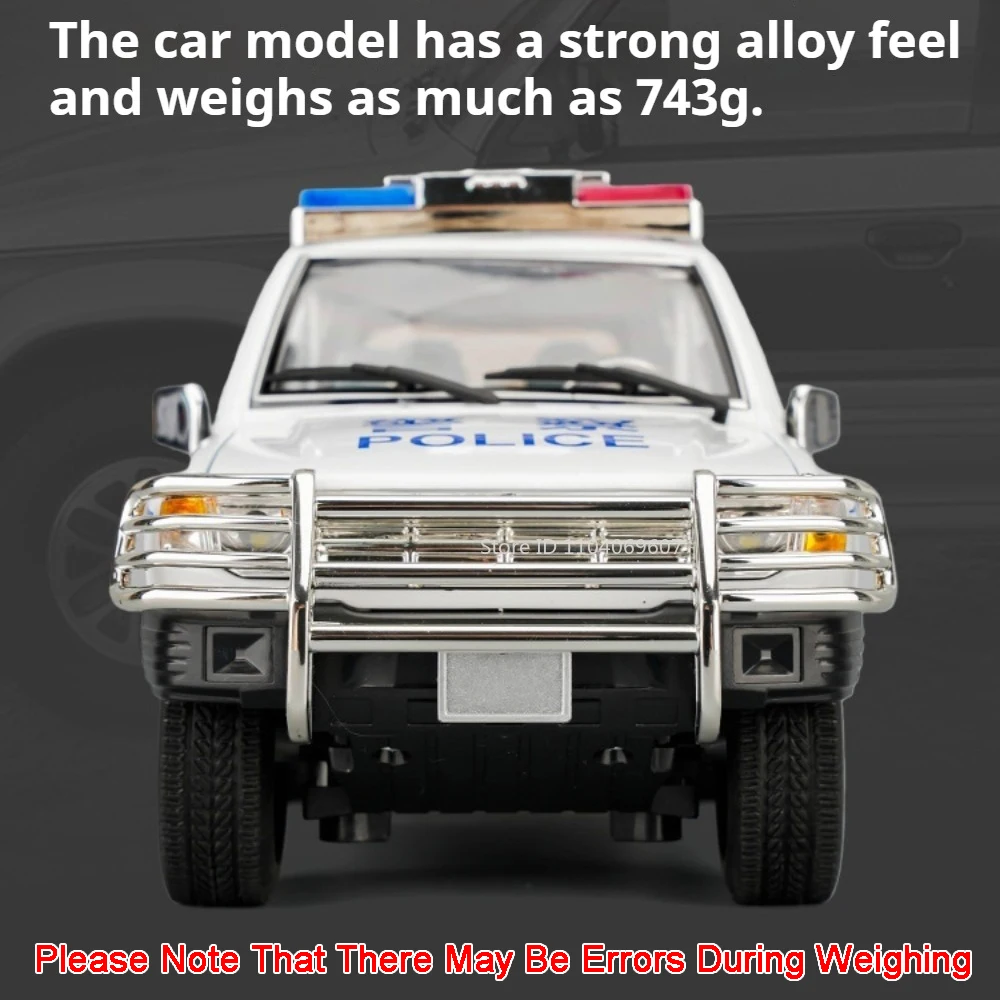 1:18 Mitsubishi Pajero Legering Modellen Speelgoed Auto Wiel Trek Politieauto Deuren Geopend Miniatuur Voertuigen Kinderen Dag Geschenken