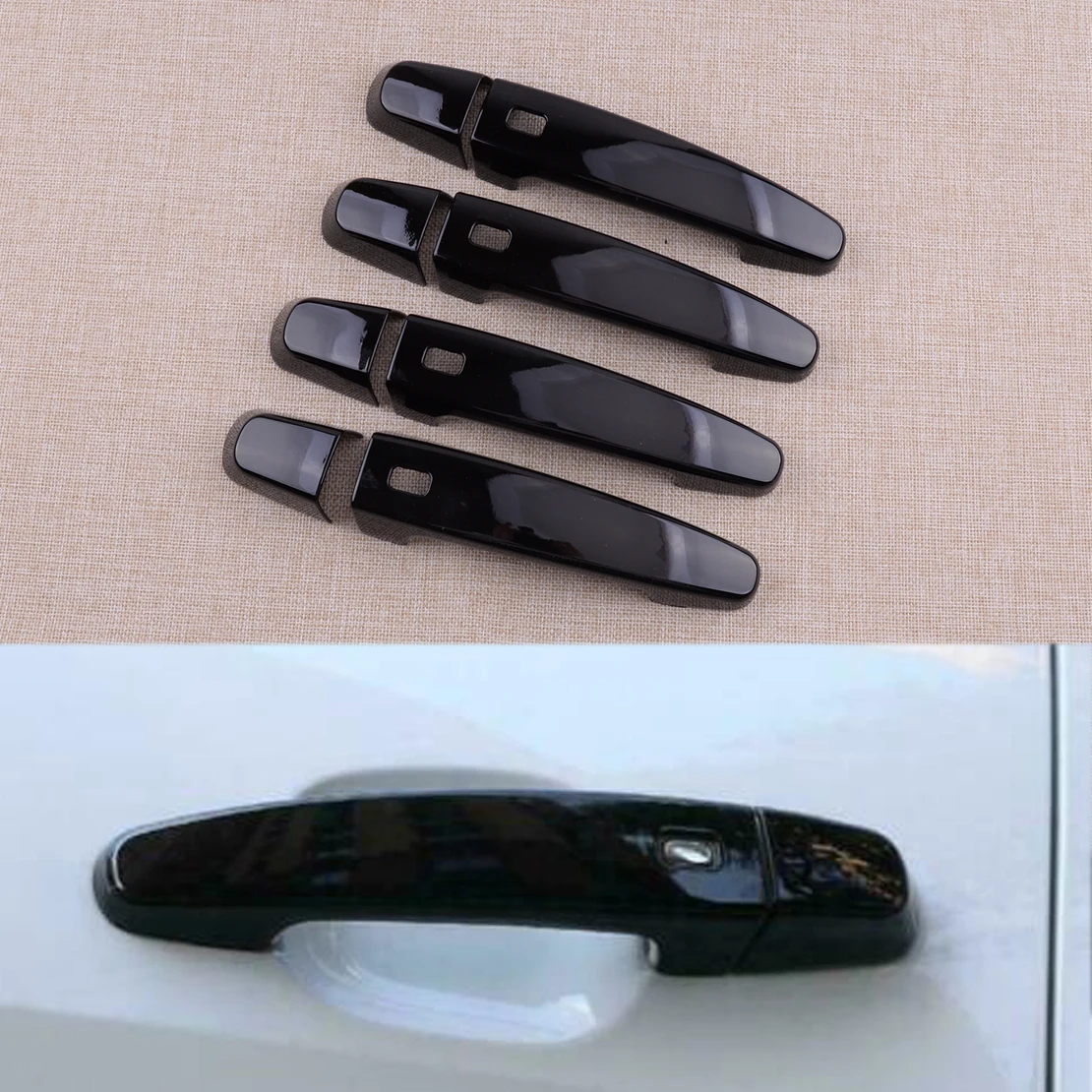 1 Set Glossy Black Side Door Handle Cover Trim Cap ABS Fit for Chevrolet Traverse Malibu Impala GMC Acadia 2020 2019 2018