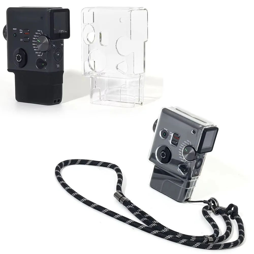 for Instax Mini Evo Cinema Transparent Protective Case with Lanyard Dustproof and Shock-resistant Camera Protective Accessory