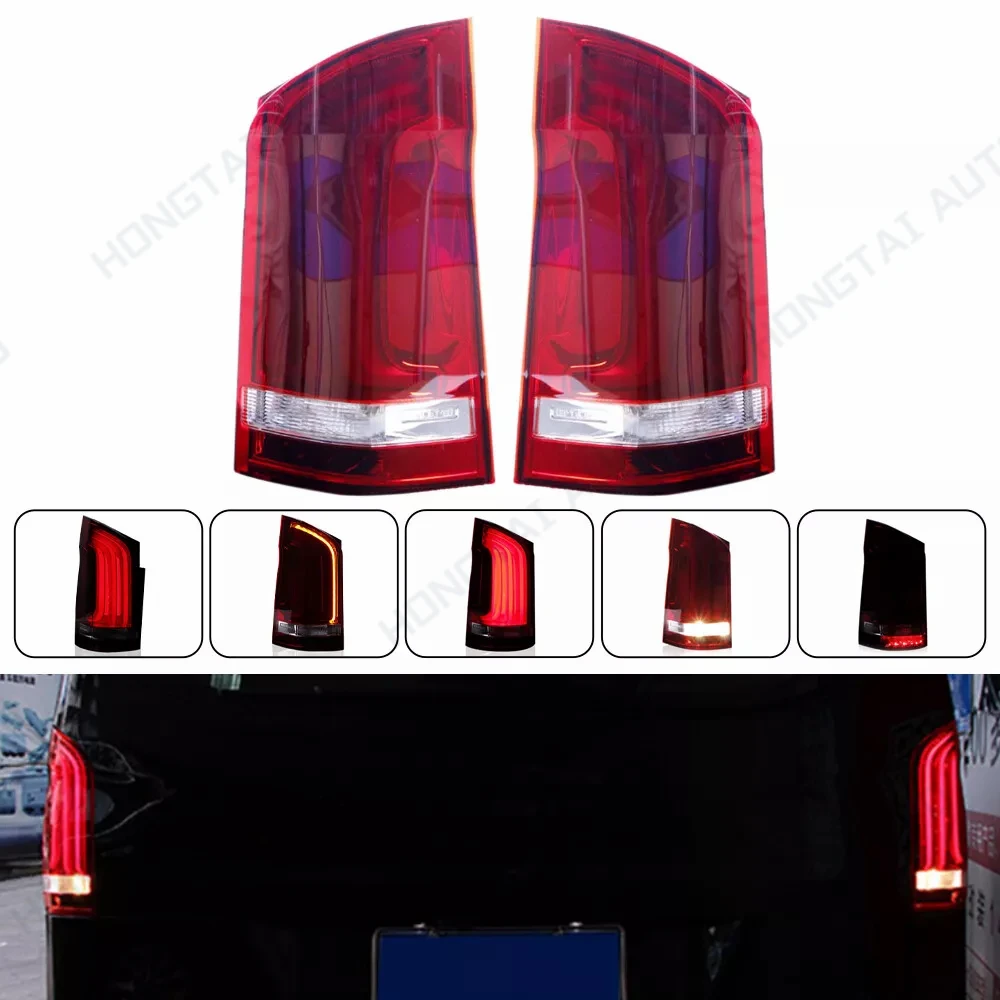 Pair LED Taillights For Mercedes Benz VITO W447 Metris Viano 2016-2022 Tail Light Taillamp Rear Lamp Brake Fog Turn Signal Light