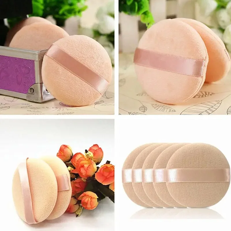 Premium Flocking Powder Puff Set - 10-Pack Velvet Soft Makeup Sponges for Setting Powder, Baking, and Oil Control, Reusable & Wa