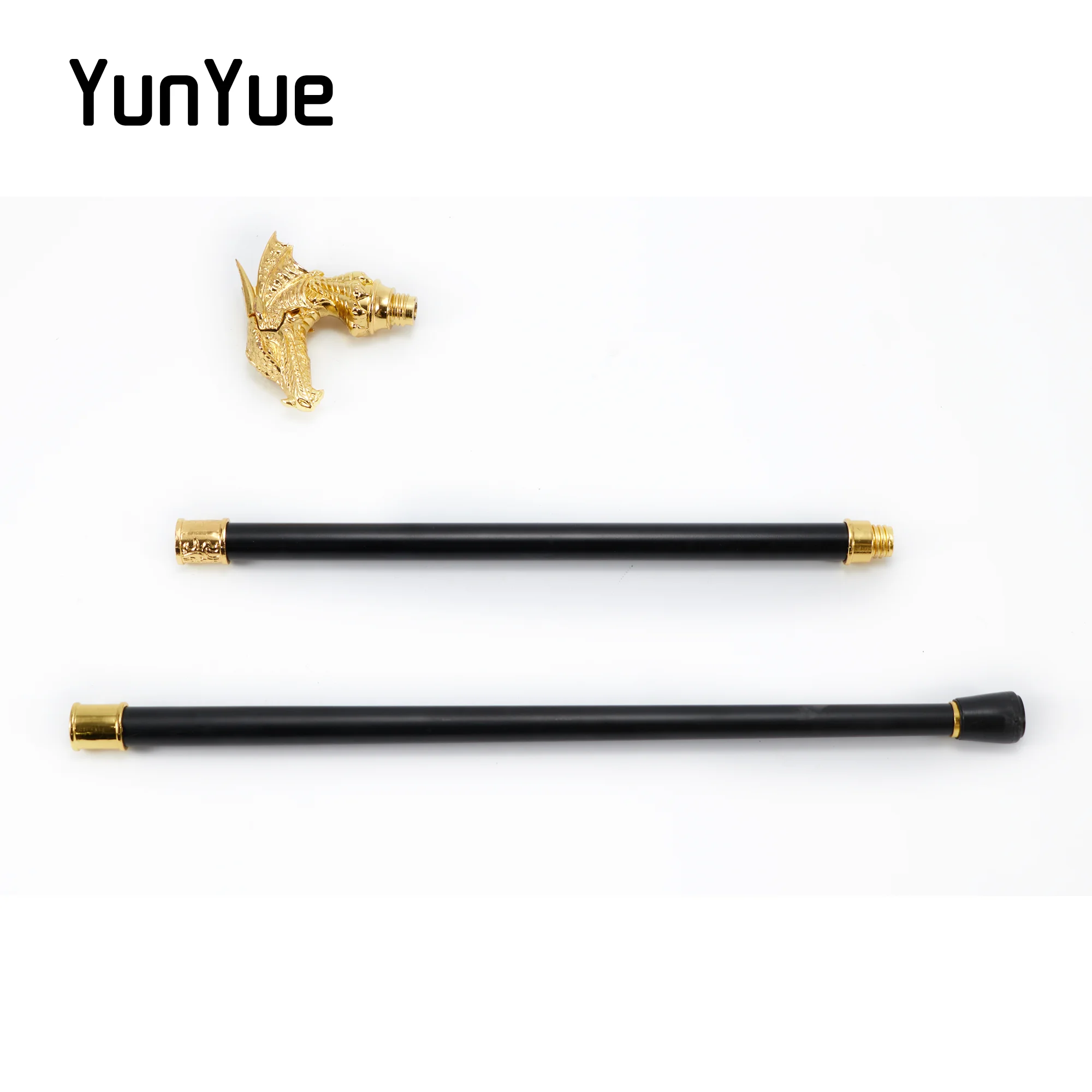 الذهب الفاخرة التنين رئيس المعادن عصا للمشي موضة الفن الزخرفية عصا للمشي خمر شهم أنيقة فيلم حفلة العكاز