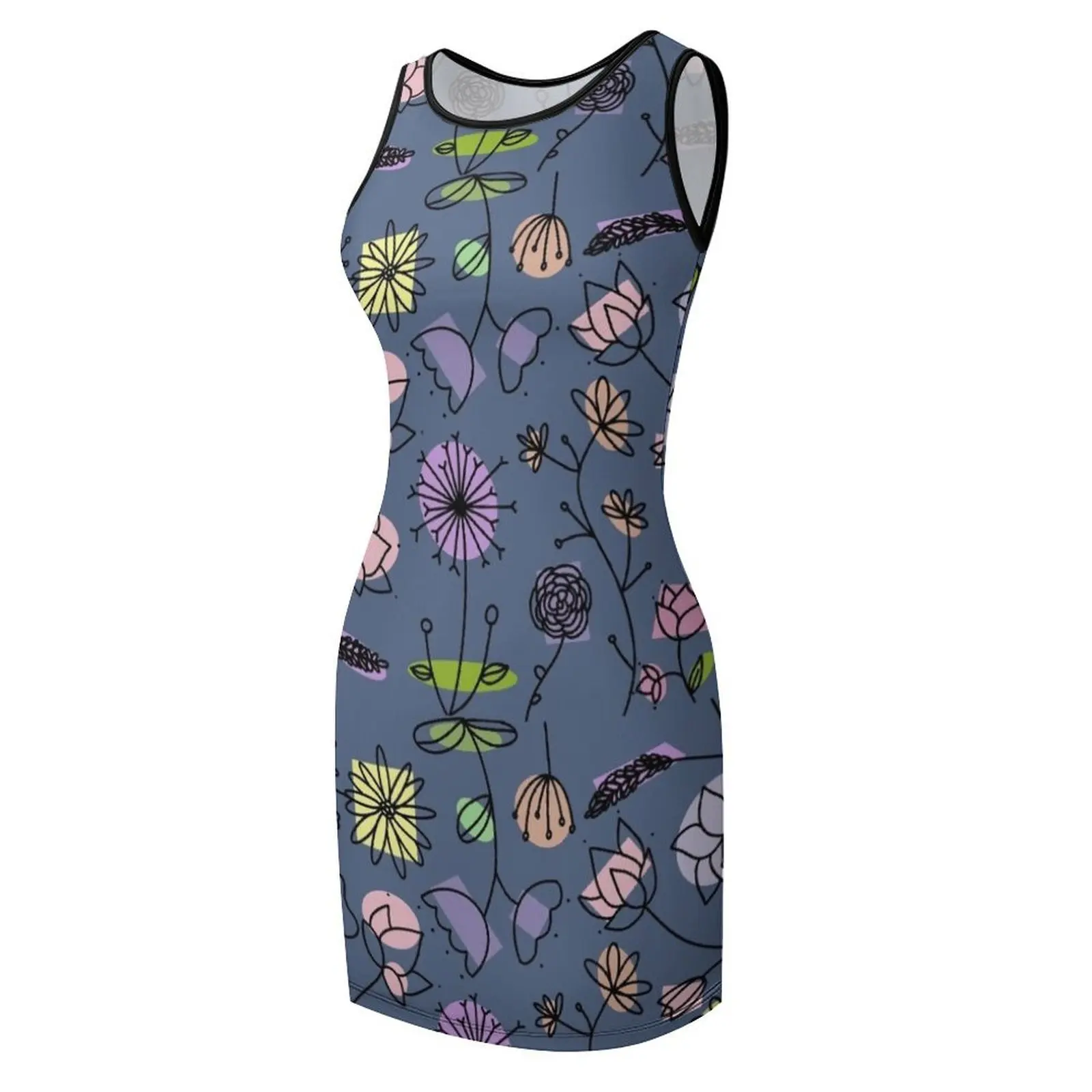 Ärmelloses Sommerkleid mit Blumenmuster, Strandkleid für Damen, Sommerkleid für Damen, 2025, Kleid für Damen