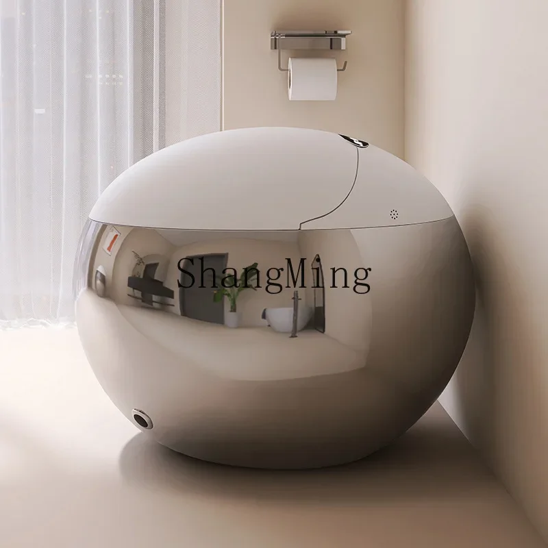 CL semi-silver egg-shaped smart toilet no water pressure limit flip siphon toilet