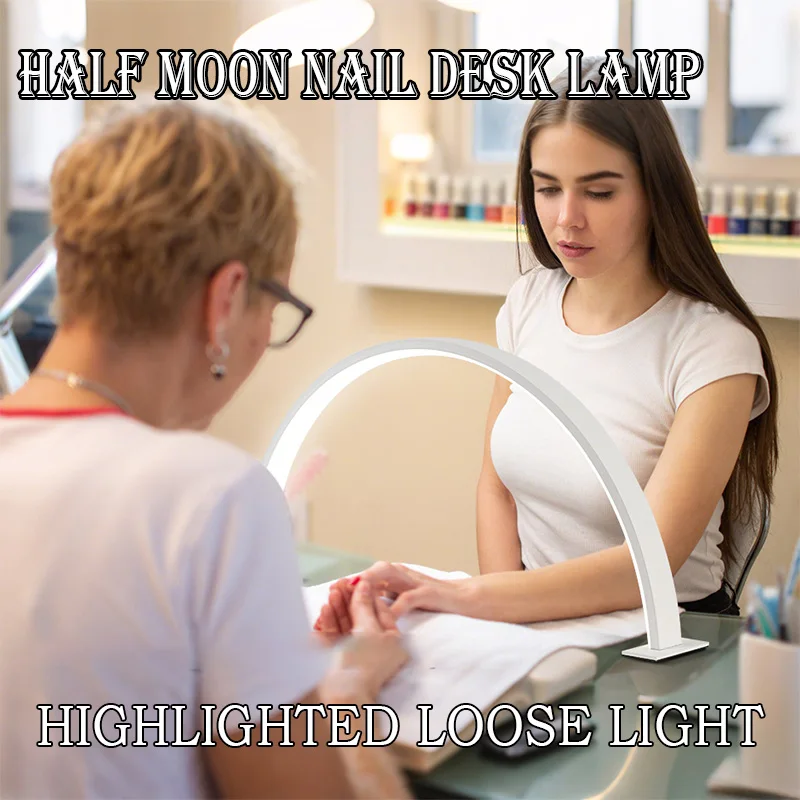 Half Moon Arched Nail Table Lamp, desktop Wide Range Lighting, Beauty Salon Nail Specific Curved desktop Lamp - view 4