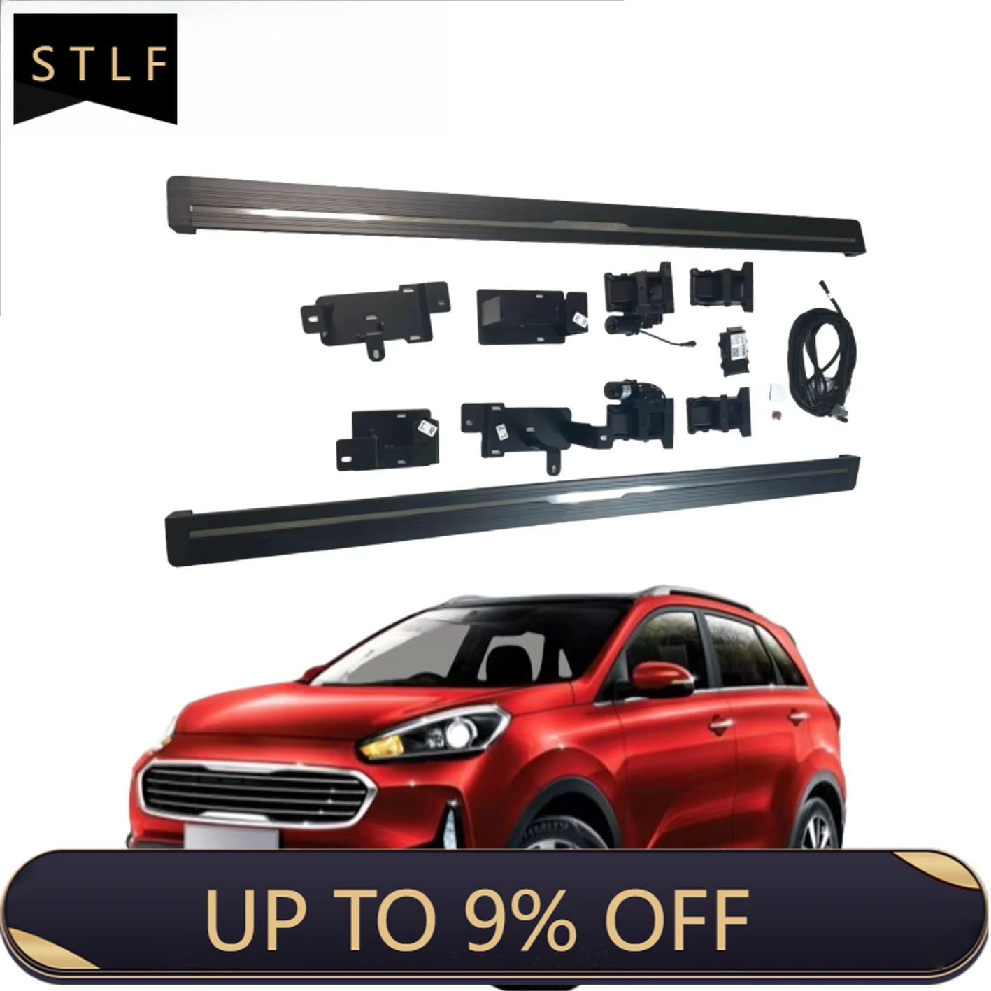 

Electric Side Step Retractable Aluminum Black Running Board with LED Light For KX3 KC Auto Foot Panel with Carry Bag