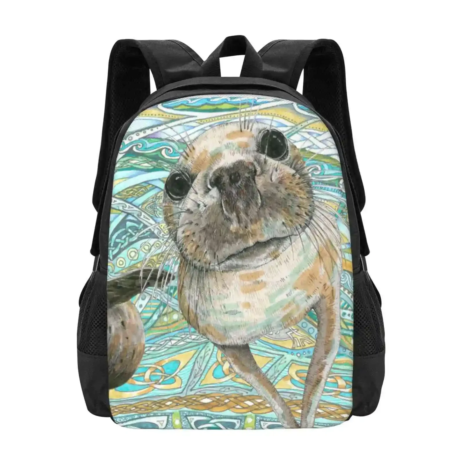 

Seals Of The North Pattern Design Bagpack School Bags Seals Lindisfarne Farne Island Northumberland Knotwork