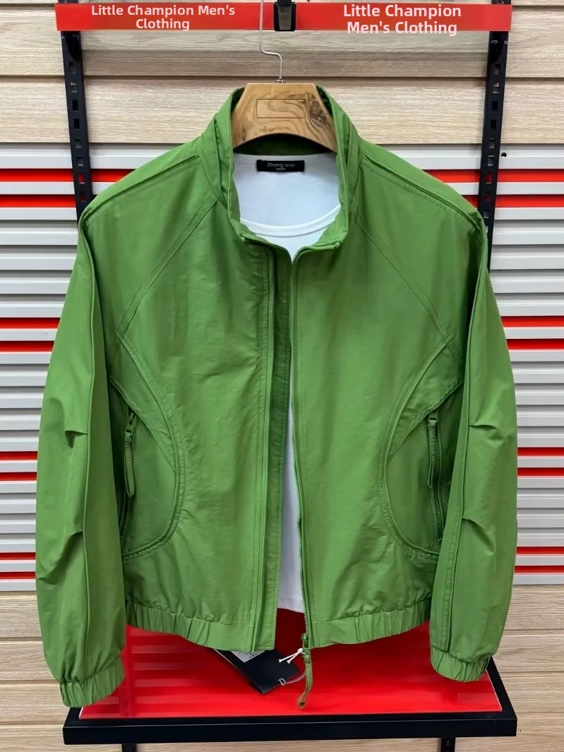 

High Quality Men's Stand Collar Jacket New Spring Autumn Fashionable Versatile Premium Cool Standard Fit Casual Style Zipper ...