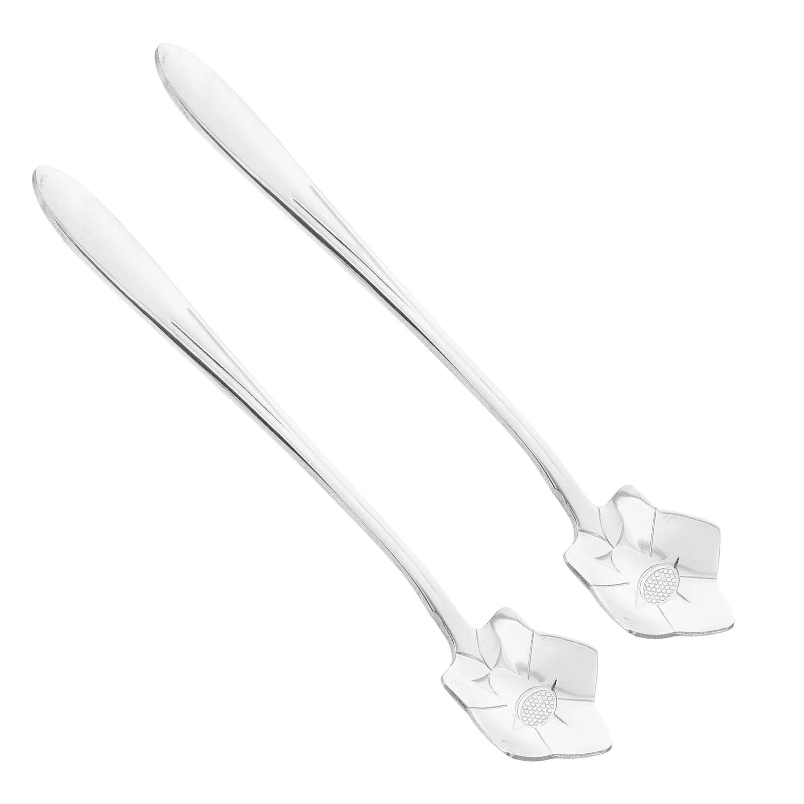 

2 Pcs Spoon Crafted Metal Tea Spoons Latte Long Handle Cream Coffee Accessories