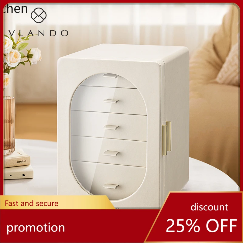 ZML new exquisite large-capacity earrings, rings, jewelry storage box, anti-oxidation light luxury