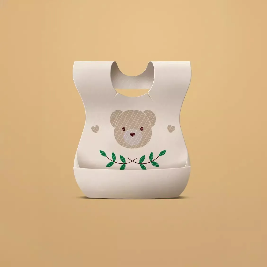 50pcs/pack Cute Bear Disposable Baby Bibs Non-woven Waterproof Newborn Drooling Bibs Outdoor Feeding Apron Eating Saliva Towel