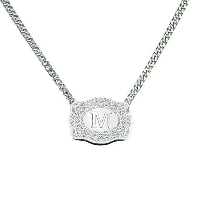 26 حرف النحاس الأمريكية خمر حزام مشبك قبعات رعاة البقر الغربية حزام مشبك قلادة الترقوة سلسلة قلادة 2025 جديد سوار RU #3