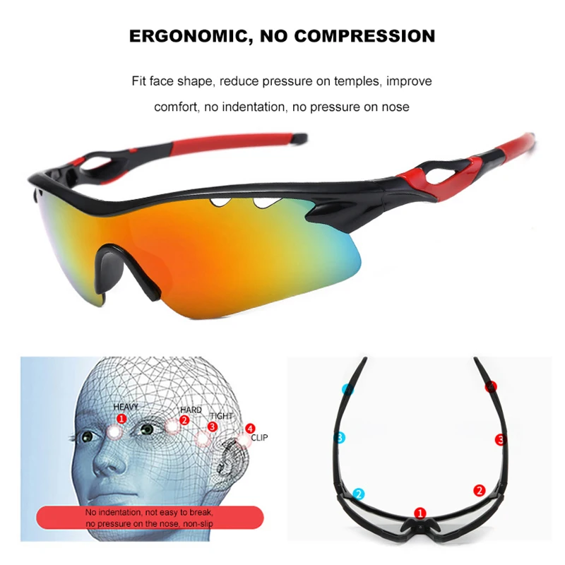 Sports Cycling Glasses Women’s & Men's sunglasses Road Cycling Eyewear Mountain Bike Bicycle Personality Fashion Sunshade Glasse