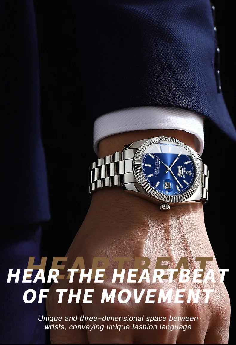 BINBOND Luxury Sport Wrist Watch For Man Waterproof Luminous Date Men Watch Quartz Stainless Steel Men's Watches Male Reloj