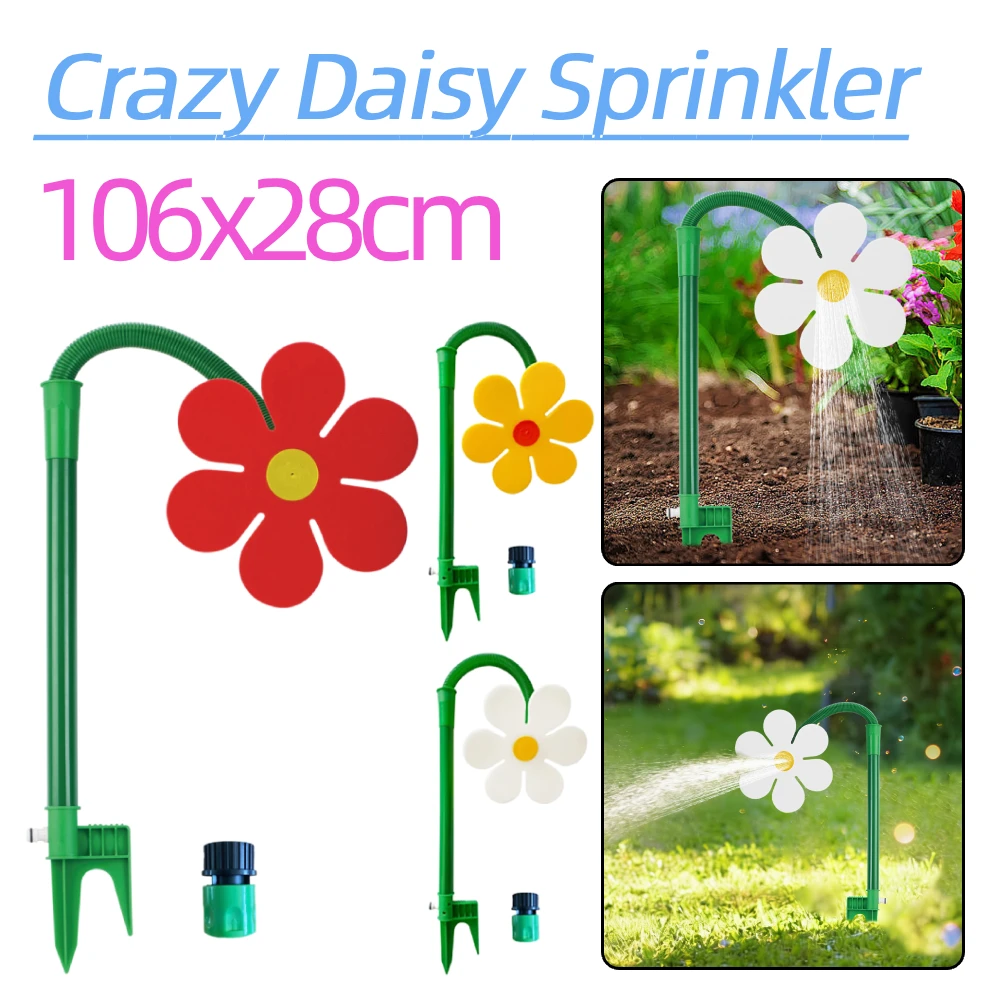 Crazy Dancing Flower Water Sprinklers 360 Degree Rotating Funny Sun Flower Dancing Daisy Lawn Sprinkler Garden Sprinklers
