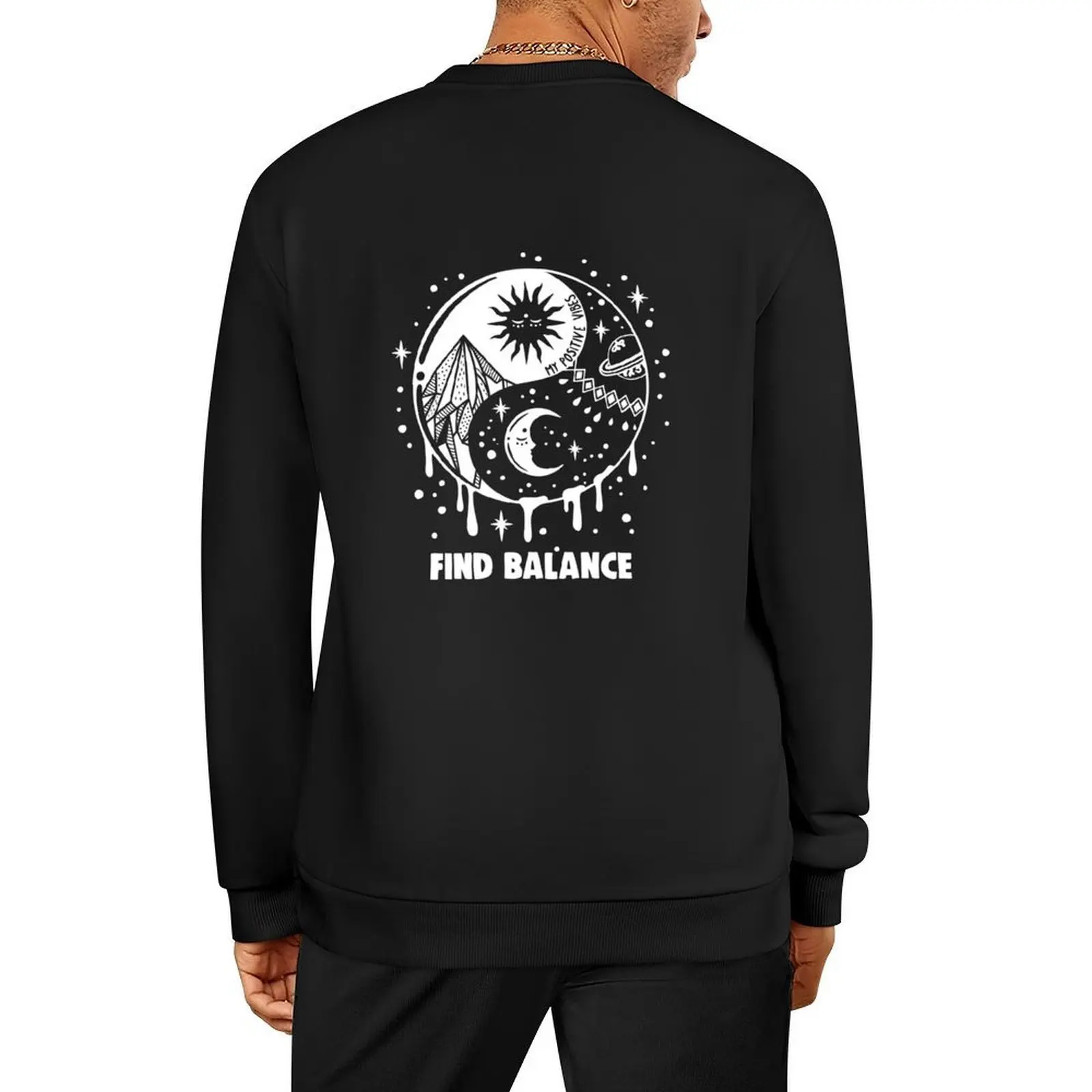 

Find Balance (white) Pullover men's sweat-shirt blouse winter clothes men wear hooded sweatshirts