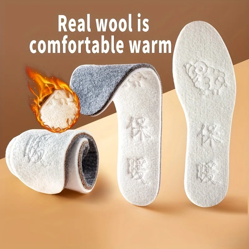 4 PCS Thicken Thermal Winter Sport Insoles Self Heating Warm Soft Comfortable Plush Shoes Pad Accessories Feet Care Cushion