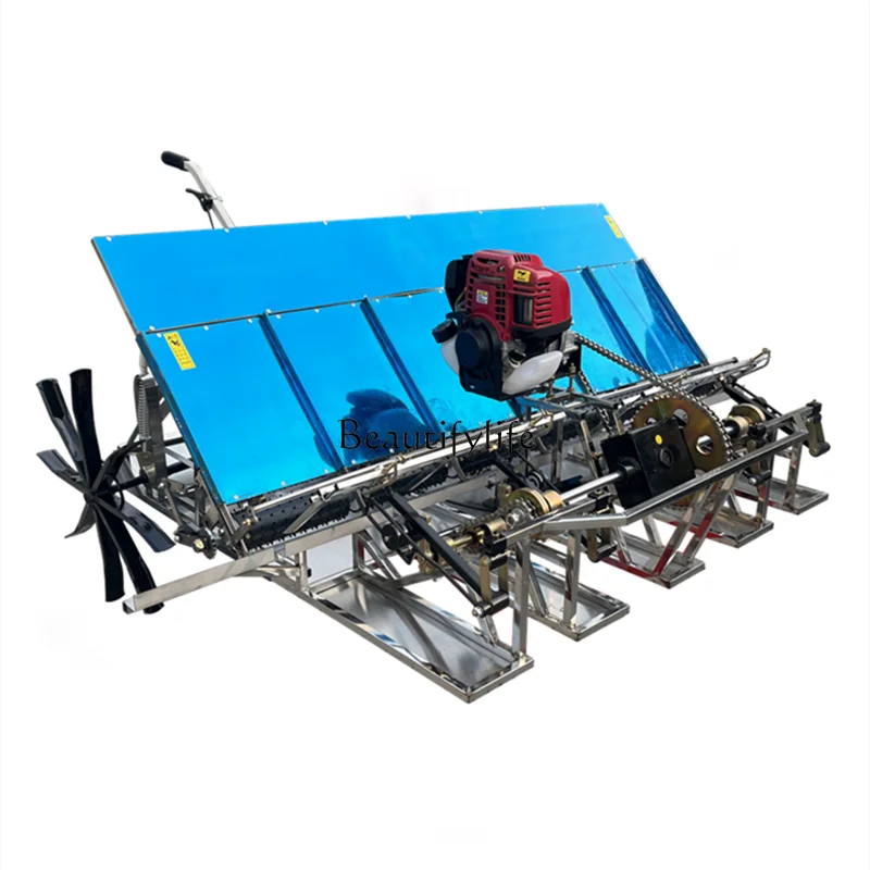 03.*New light hand-held rice transplanter Six-line self-walking rice planter Mountain and hilly rice transplanting