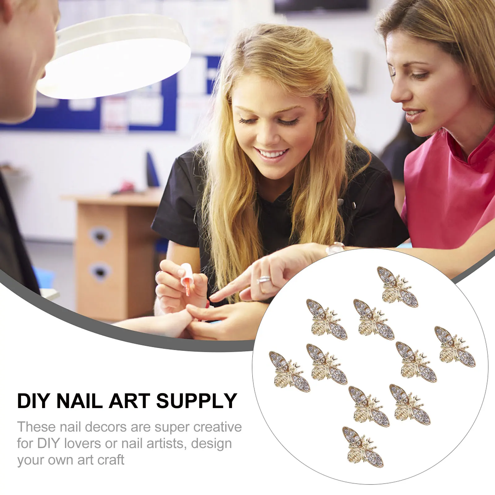 

10Pcs Nail Charm 3D Bee Alloy Decorations DIY Manicure Natural Fake Nail Art Jewelry Ornaments DIY Manicure Material