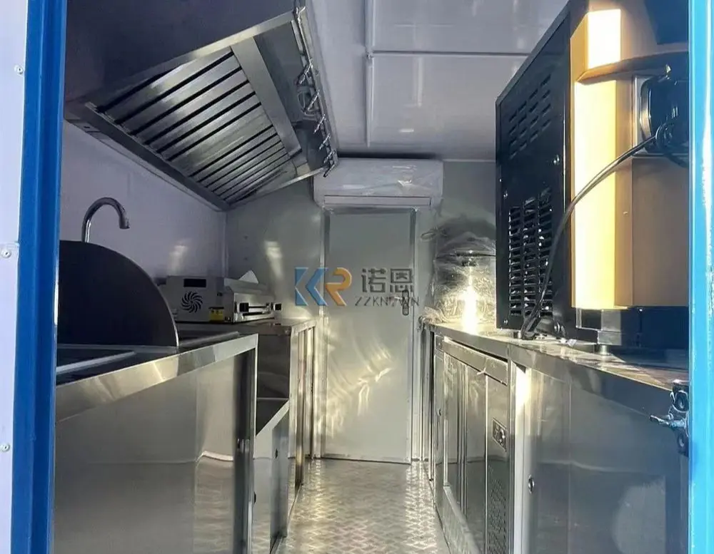 Electric Food Truck Van Mobile Kitchen Equipments Coffee Pizza Kiosk Concession Food Trailer Snack Ice Cream Cart